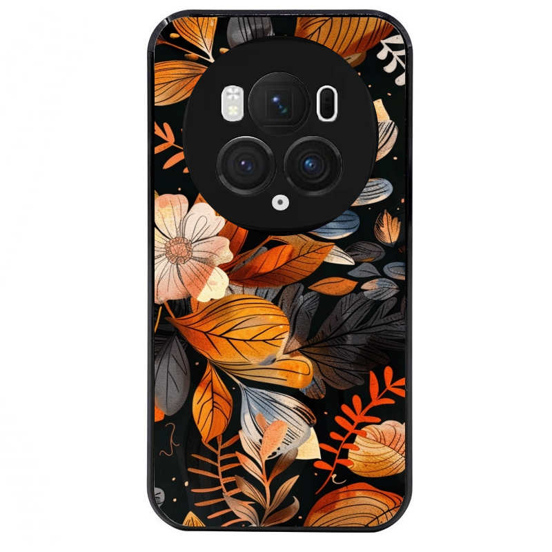 Coque noire taperso pour Magic 5 6 LITE et PRO avec motif fleur automne protection antichoc personnalisée