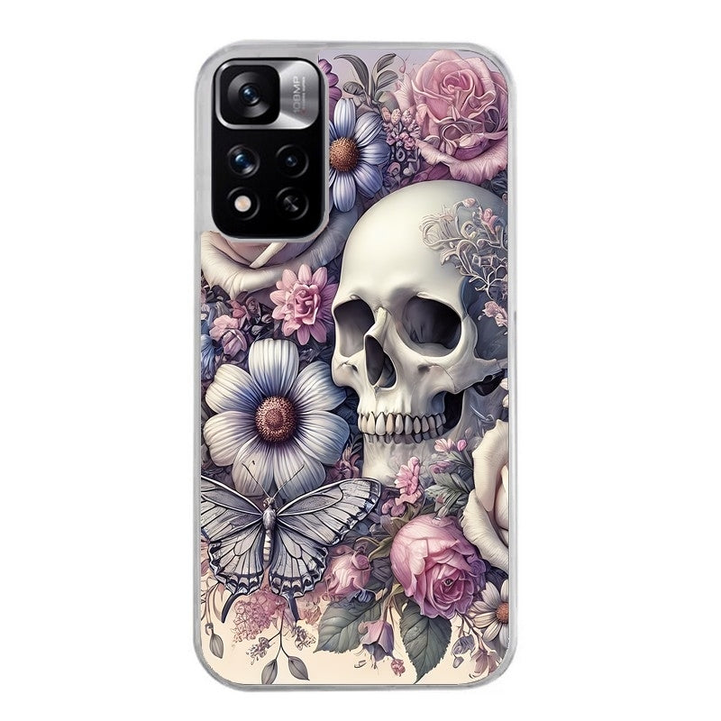 Coque taperso pour Redmi Note 11 4G PRO 5G 11S avec motif tete de mort pastel protection antichoc personnalisée