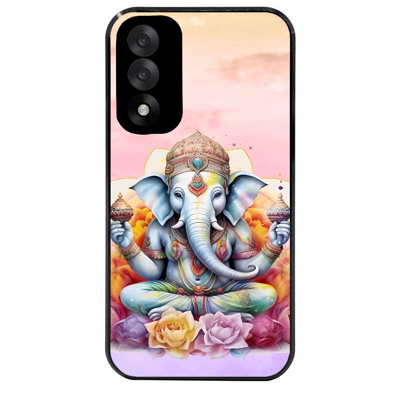 Coque noire taperso pour OnePlus Nord 5 avec motif elephant namaste protection antichoc personnalisée