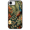 Coque noire taperso pour Iphone 16 16E PLUS MAX PRO avec motif paon tropical protection antichoc personnalisée