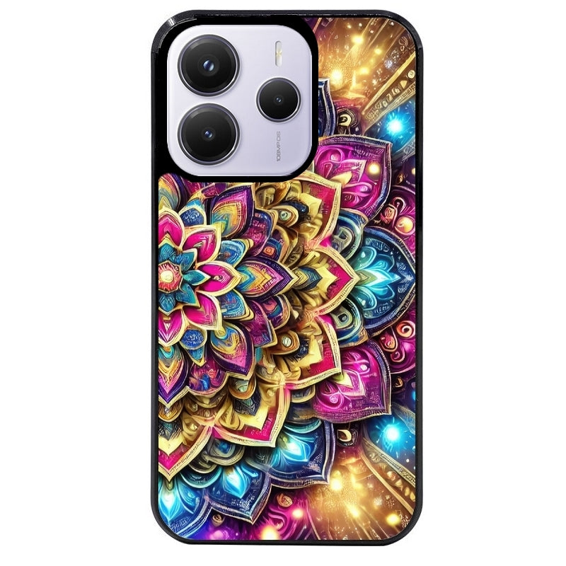 Coque noire taperso pour Redmi Note 14 et PRO PLUS 4G 5G avec motif mandala 2 protection antichoc personnalisée
