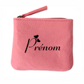 Porte monnaie avec votre prenom petit coeur en feutrine en feutrine