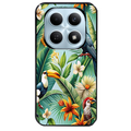 Coque noire taperso pour POCO M8 5G et PRO 5G avec motif perroquet tropical protection antichoc personnalisée