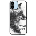 Coque noire taperso pour Redmi A1 et A2 avec motif renard fox wild protection antichoc personnalisée
