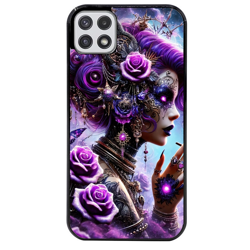 Coque noire taperso pour galaxy A22 A32 A52 A52S 4G 5G  avec motif fee style steampunk protection antichoc personnalisée