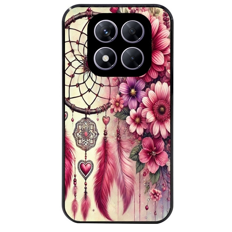 Coque noire taperso pour Redmi Note 14 et PRO PLUS 4G 5G avec motif dreamcatcher et coeur protection antichoc personnalisée