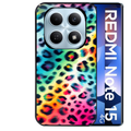 Coque noire taperso pour Redmi Note 15 et PRO PLUS 4G 5G avec motif leopard arc protection antichoc personnalisée