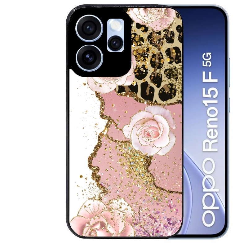 Coque noire taperso pour OPPO Reno 15 et F FS 5G avec motif marbre fleur leopard protection antichoc personnalisée