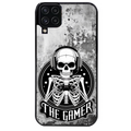 Coque noire taperso pour galaxy A22 A32 A52 A52S 4G 5G  avec motif tete de mort gamer beton protection antichoc personnalisée