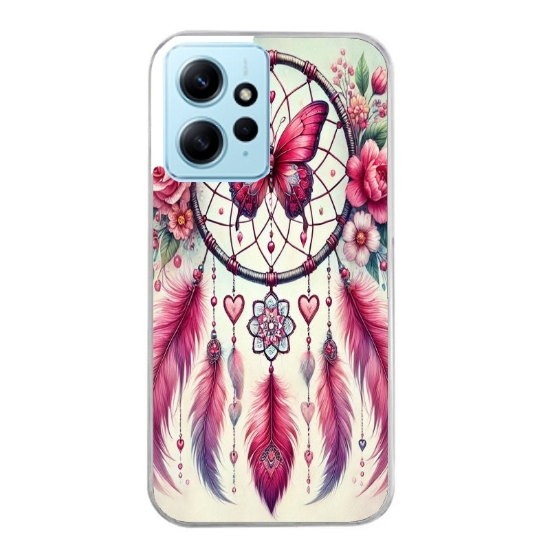 Coque taperso pour POCO X5 5G avec motif dreamcatcher et papillon protection antichoc personnalisée