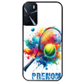Coque noire taperso pour OPPO A16 et A16S avec motif tennis raquette personnalisee protection antichoc personnalisée