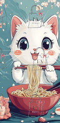Chat ramen cerisier