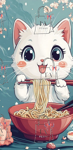 Chat ramen cerisier