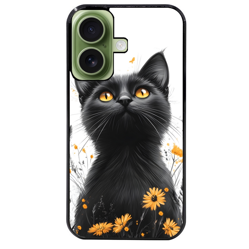 Coque noire taperso pour Iphone 17 17E AIR MAX PRO avec motif chat eyes protection antichoc personnalisée
