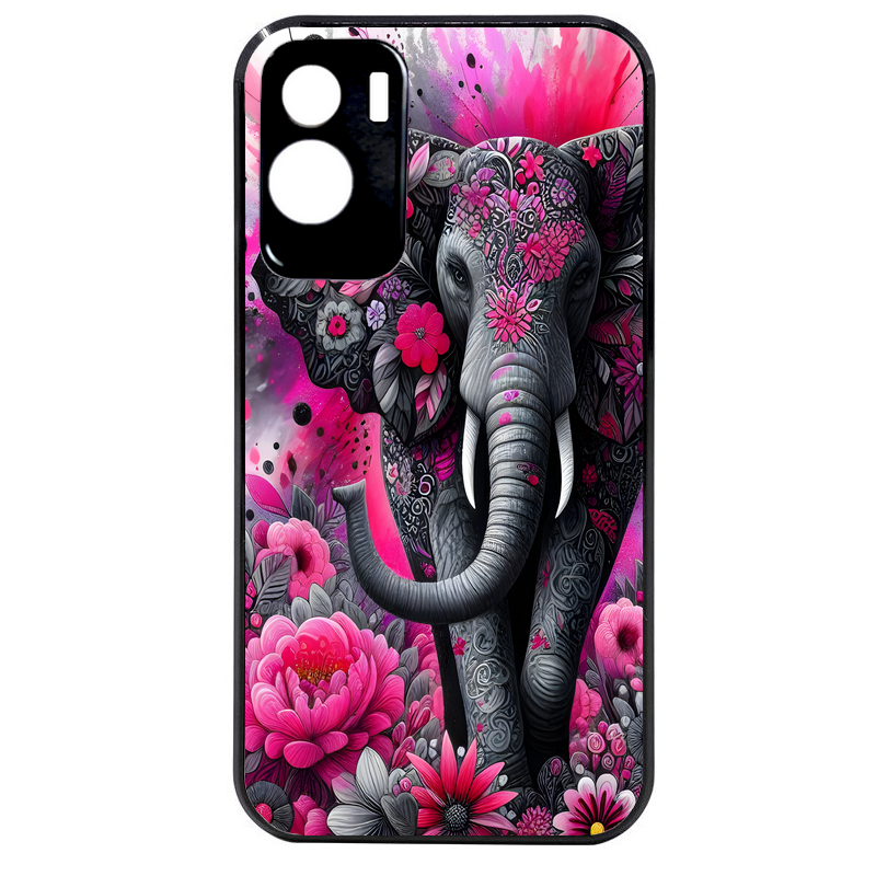 Coque noire taperso pour Honor 70 LITE 90 et LITE avec motif elephant et fleurs protection antichoc personnalisée