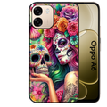 Coque noire taperso pour OPPO A6 A6X 4G et 5G avec motif tete de mort calavera skull protection antichoc personnalisée