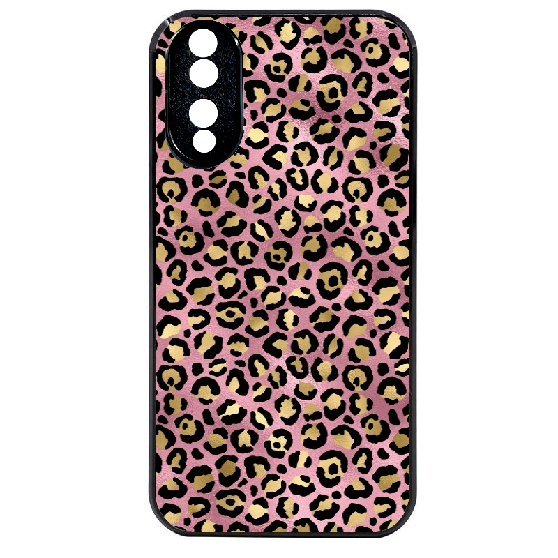 Coque noire taperso pour Honor 70 LITE 90 et LITE avec motif leopard rose protection antichoc personnalisée