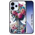 Coque noire taperso pour OPPO Reno 15 et F FS 5G avec motif tete de mort calavera papillon protection antichoc personnalisée