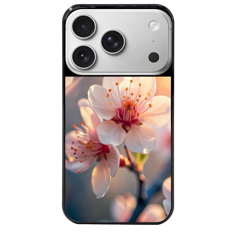 Coque noire taperso pour Iphone 17 17E AIR MAX PRO avec motif fleur de cerisier protection antichoc personnalisée