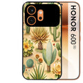 Coque noire taperso pour Honor 600 et 600 PRO avec motif cactus et succulent protection antichoc personnalisée