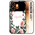 Coque noire taperso pour Honor 600 et 600 PRO avec motif cadre fleur pastel personnalisee protection antichoc personnalisée
