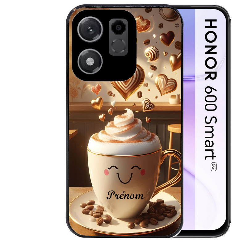 Coque pour Honor 600 SMART personnalisée cafe love morning