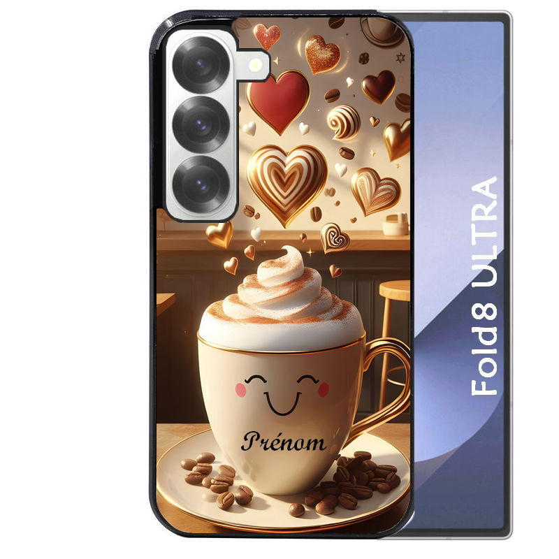 Coque pour Z FOLD 8 ULTRA personnalisée cafe love morning