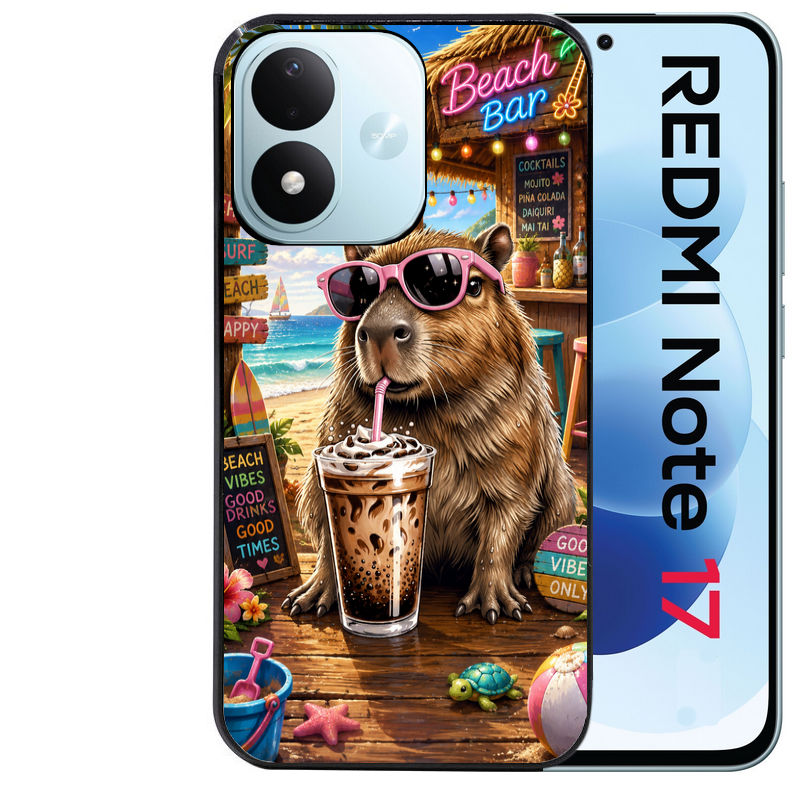 Coque pour Redmi Note 17 et PRO 4G 5G Max capybara beach