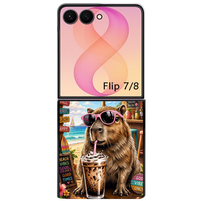 Coque pour Z FLIP 6 7 8 capybara beach