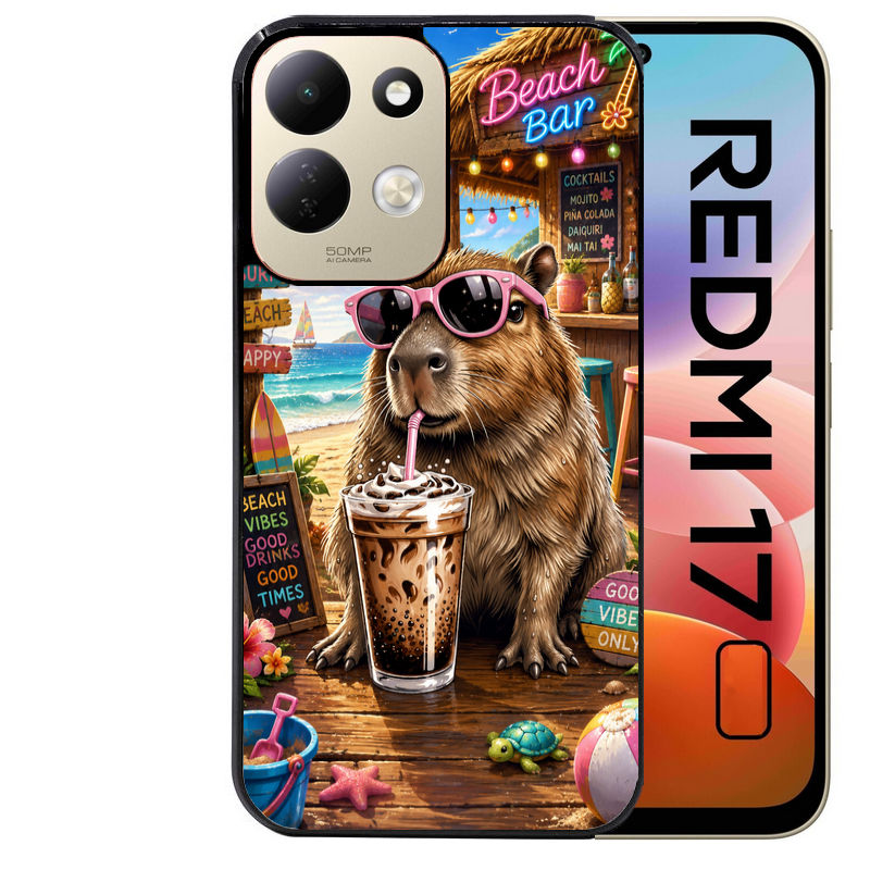 Coque pour Redmi 17 et 17C 4G 5G capybara beach