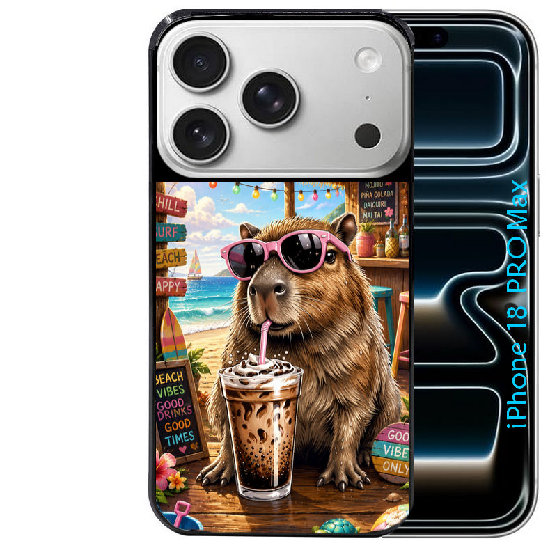 Coque pour Iphone 18 / PRO / PRO MAX / 18E capybara beach