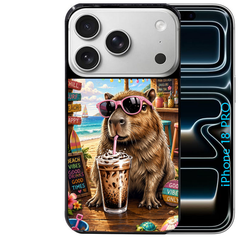 Coque pour Iphone 18 / PRO / PRO MAX / 18E capybara beach