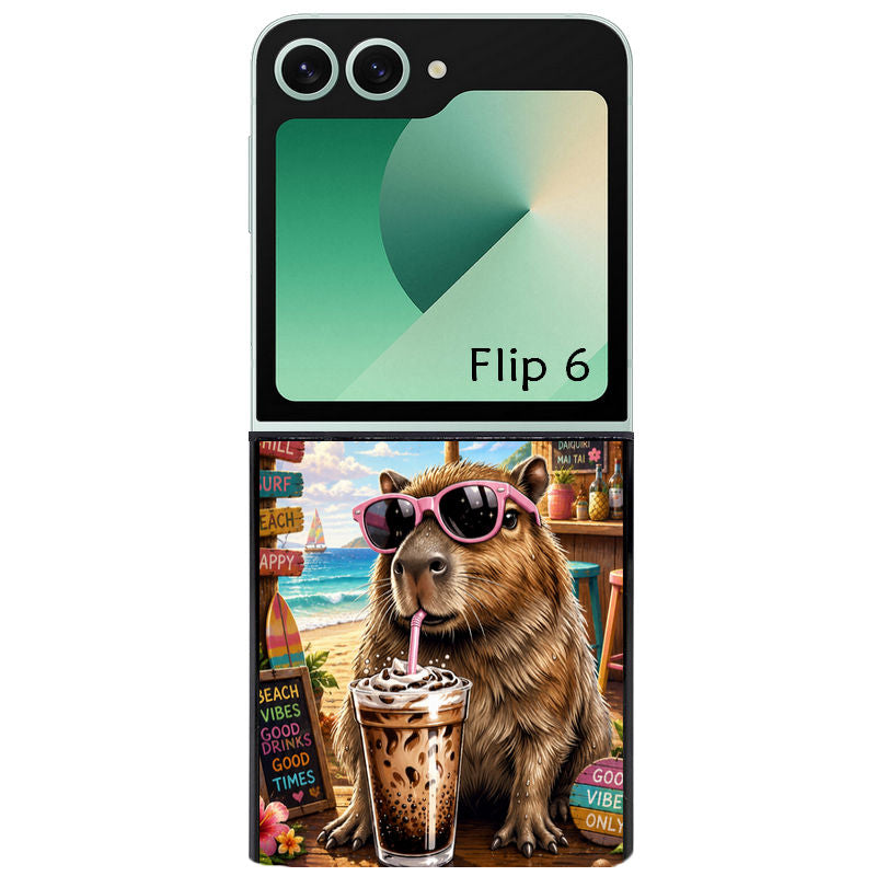 Coque pour Z FLIP 6 7 8 capybara beach