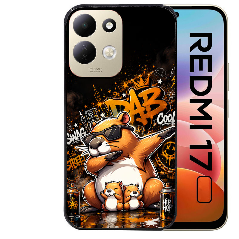 Coque pour Redmi 17 et 17C 4G 5G capybara tag