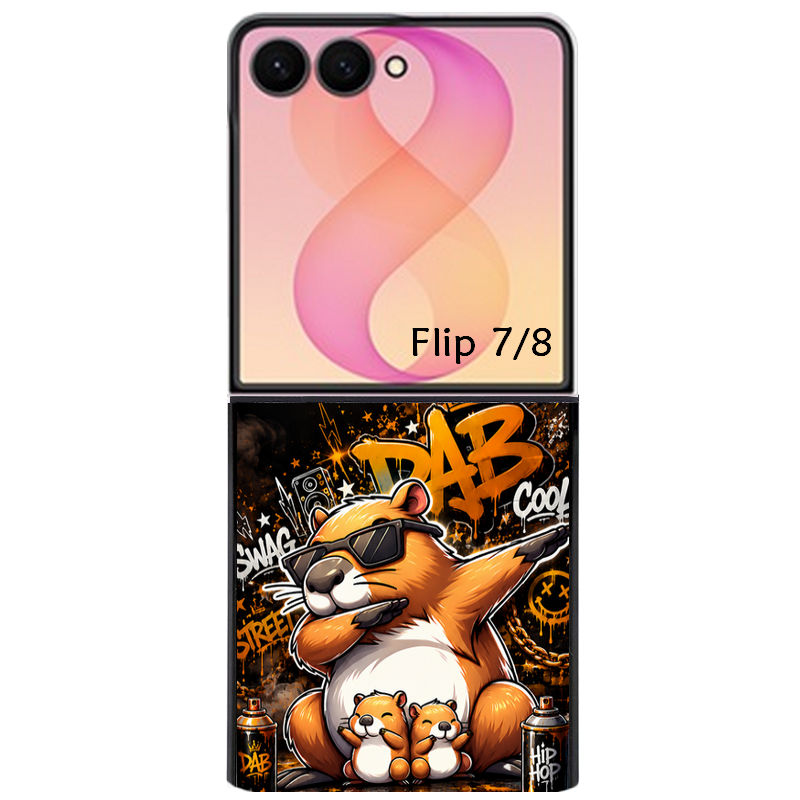 Coque pour Z FLIP 6 7 8 capybara tag