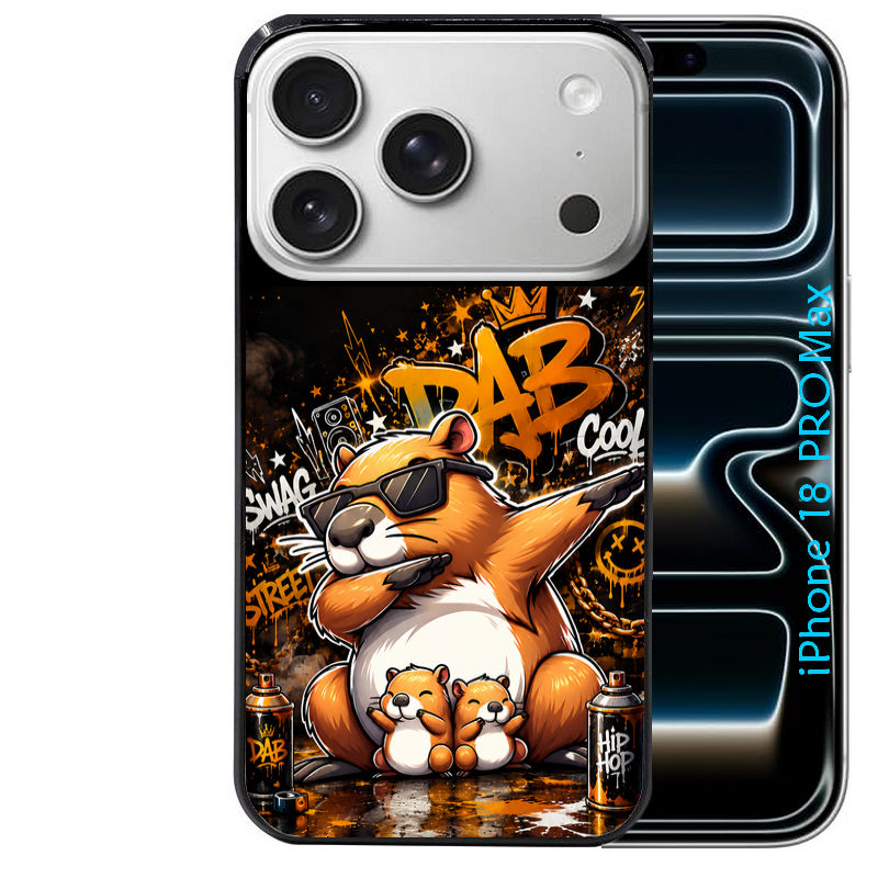 Coque pour Iphone 18 / PRO / PRO MAX / 18E capybara tag