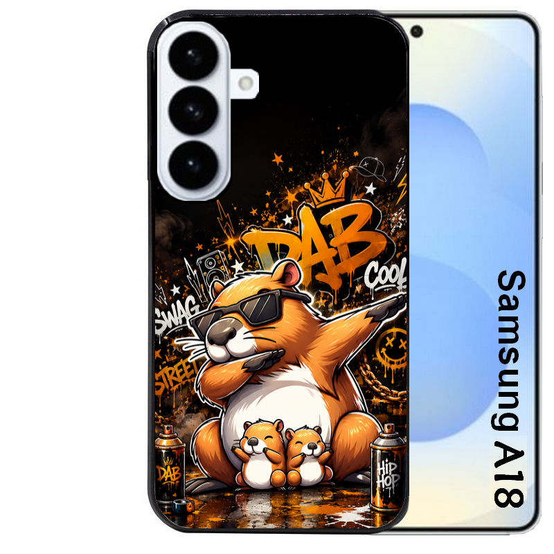 Coque pour Galaxy A08 A18 A28 A38 A58 capybara tag