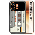Coque noire taperso pour Honor 600 et 600 PRO avec motif cassette grise personnalisable protection antichoc personnalisée