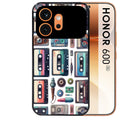 Coque noire taperso pour Honor 600 et 600 PRO avec motif cassette multi protection antichoc personnalisée