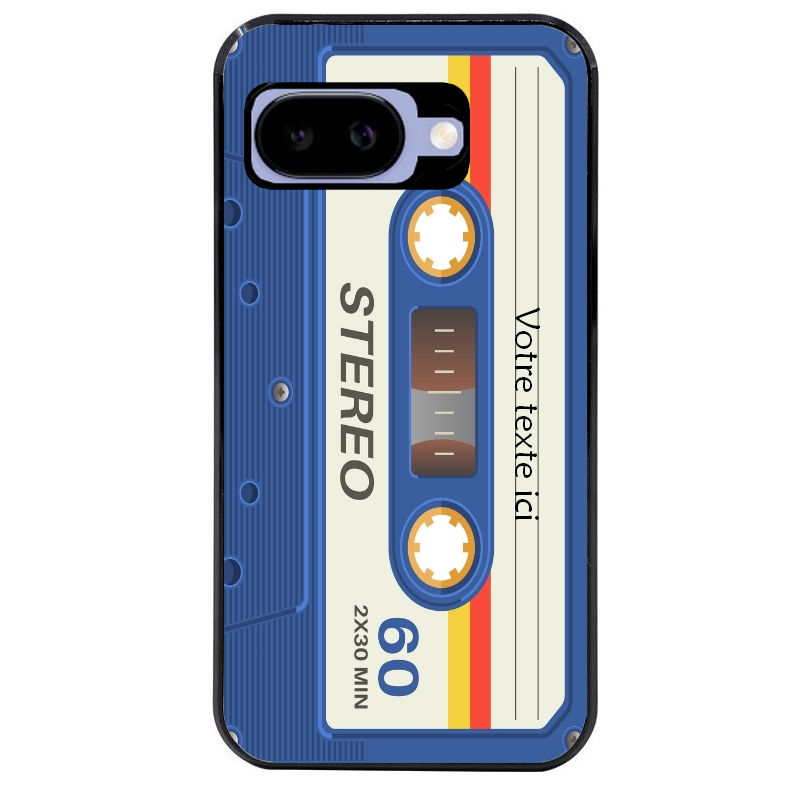 Coque pour Pixel 8A 9A 10A personnalisée cassette bleu