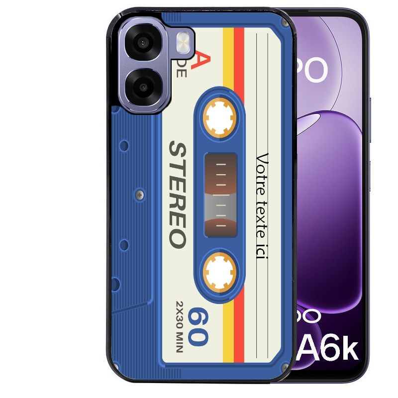 Coque pour Oppo A6 A6 A6K personnalisée cassette bleu