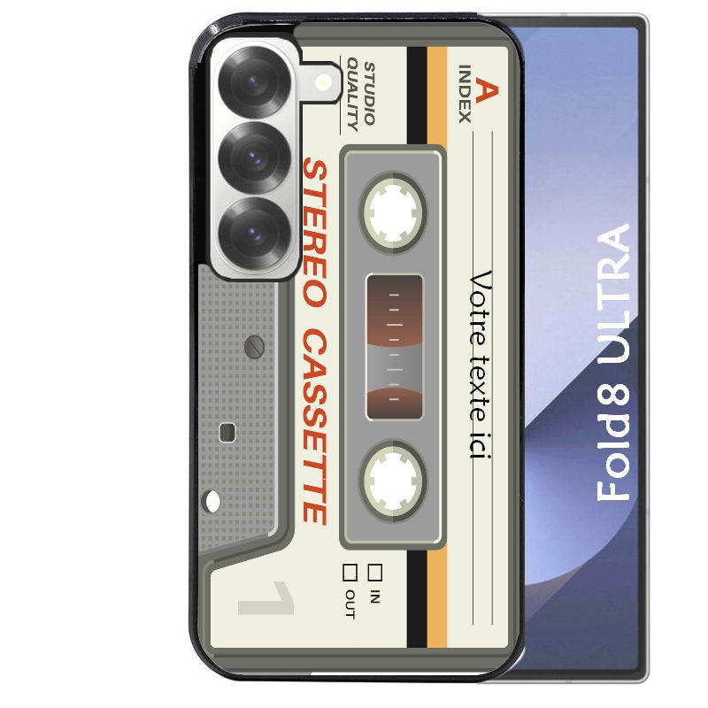 Coque pour Z FOLD 8 ULTRA personnalisée cassette grise