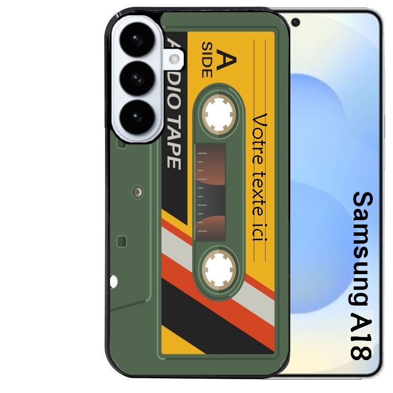 Coque pour Galaxy A08 A18 A28 A38 A58 personnalisée cassette kaki