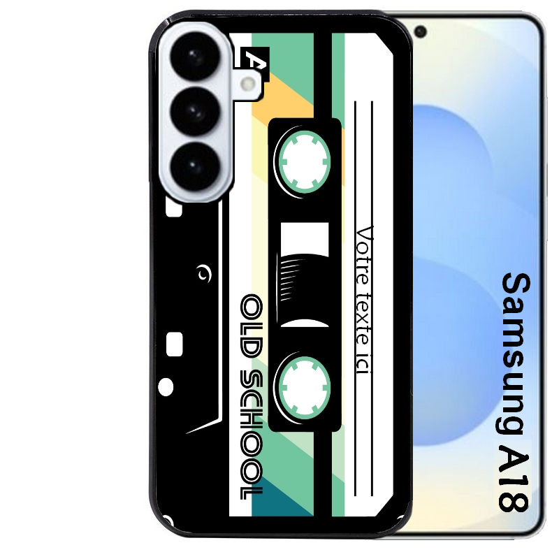 Coque pour Galaxy A08 A18 A28 A38 A58 personnalisée cassette avec votre texte
