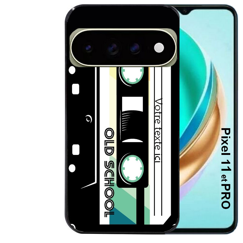 Coque pour Pixel 10 / 11 / PRO / XL personnalisée cassette avec votre texte