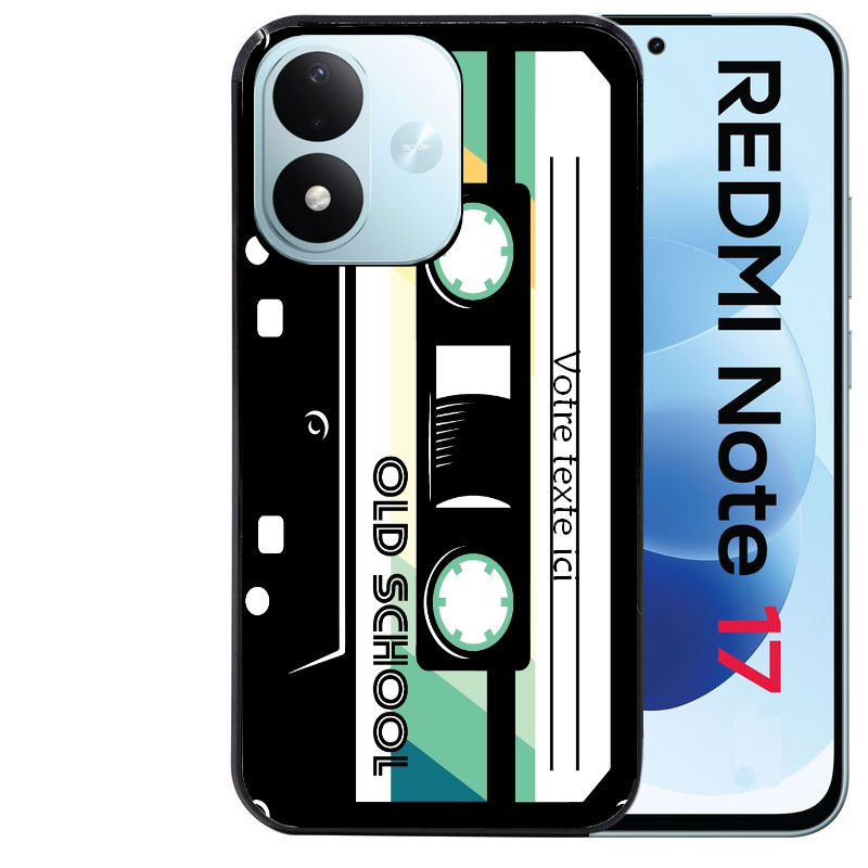 Coque pour Redmi Note 17 et PRO 4G 5G Max personnalisée cassette avec votre texte