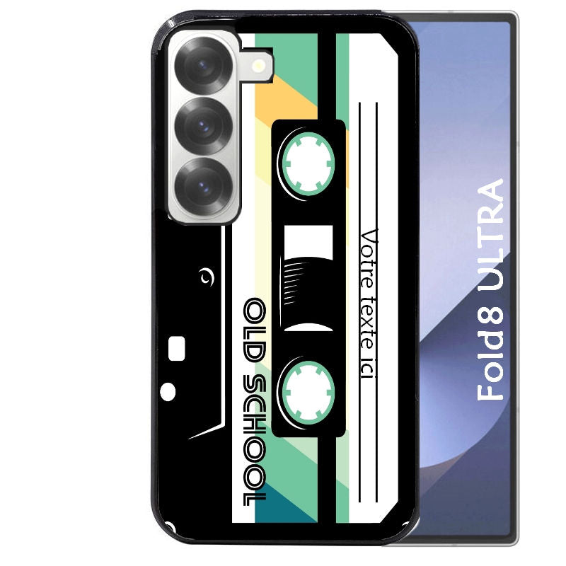 Coque pour Z Fold 8 / ULTRA personnalisée cassette avec votre texte