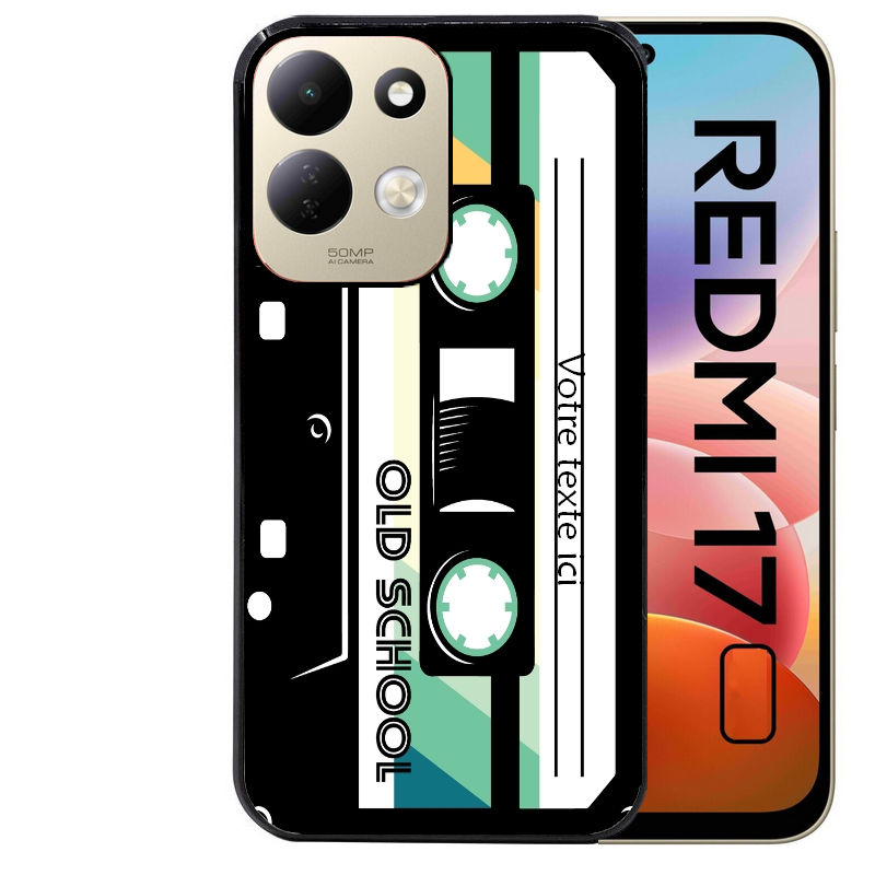 Coque pour Redmi 17 et 17C 4G 5G personnalisée cassette avec votre texte