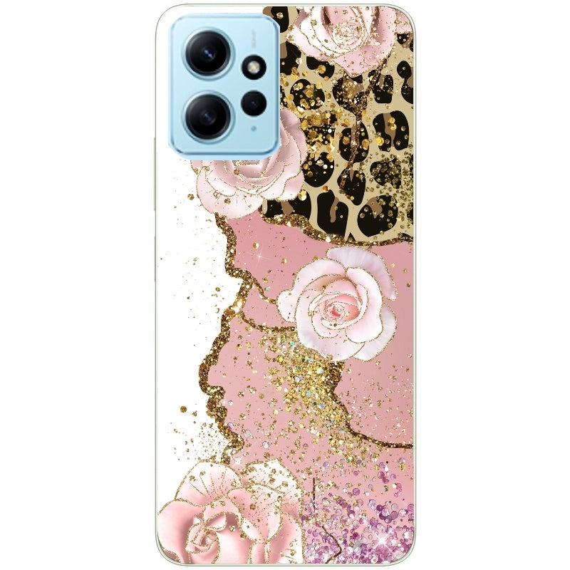 Coque taperso pour Redmi Note 12 4G 5G PRO 4G avec motif marbre fleur leopard protection antichoc personnalisée