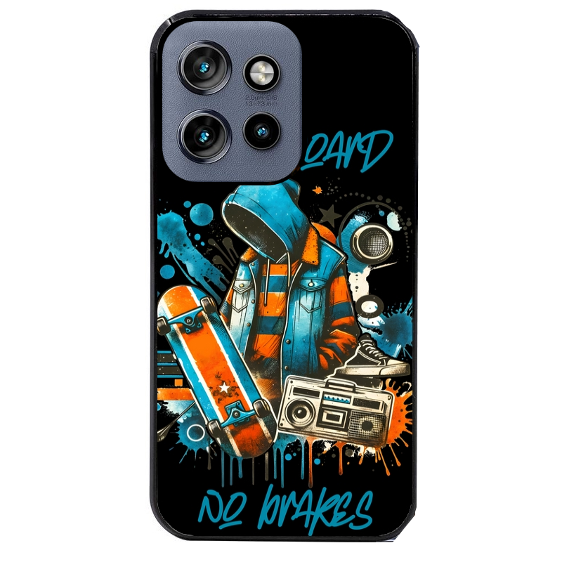 Coque noire taperso pour Moto Edge 60 et Neo Fusion Pro avec motif skate board protection antichoc personnalisée